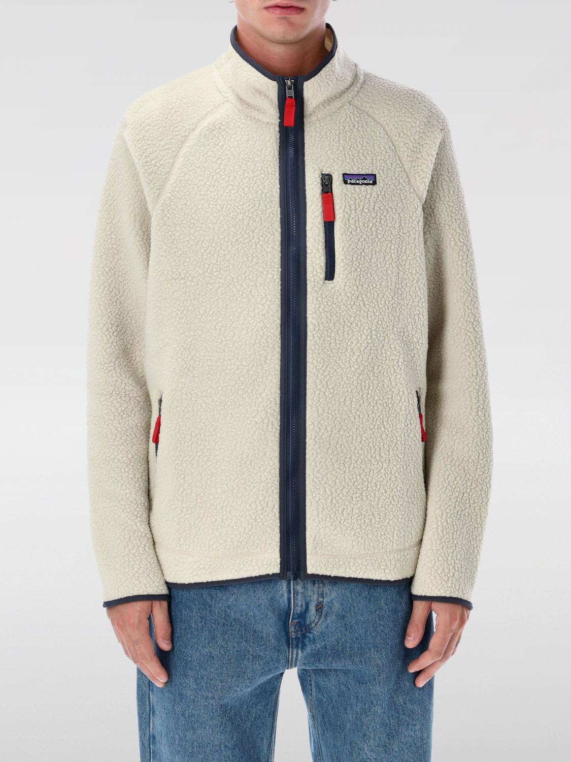 Patagonia Casual Full-zip Jacket Jackets Beige In Multi