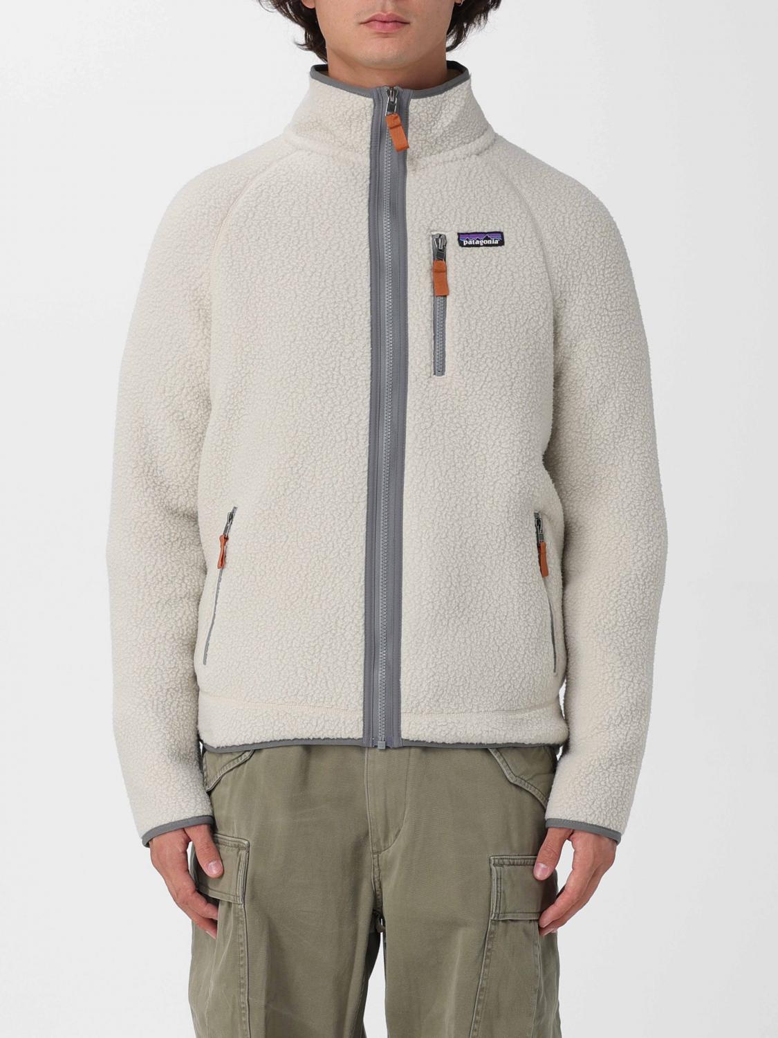 Patagonia Textured Fleece Jacket With High Collar In Neutral