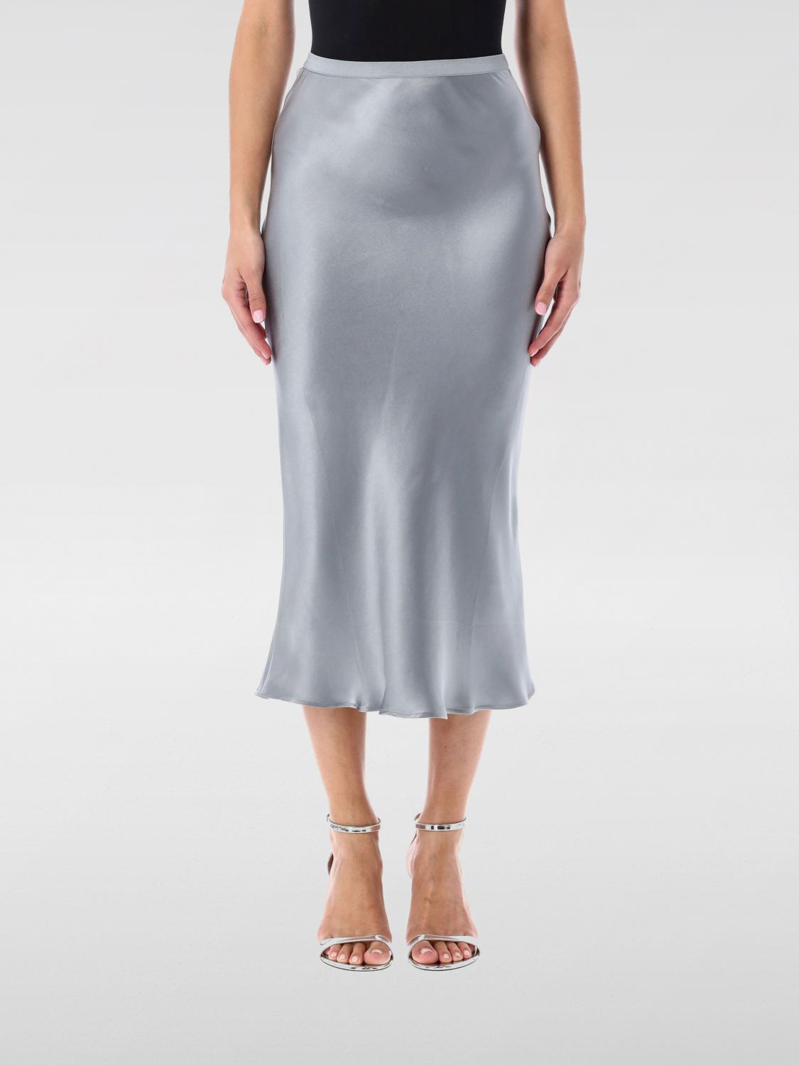Anine Bing Womens Pastel Blue Bar Slim-fit Silk Midi Skirt In Multi