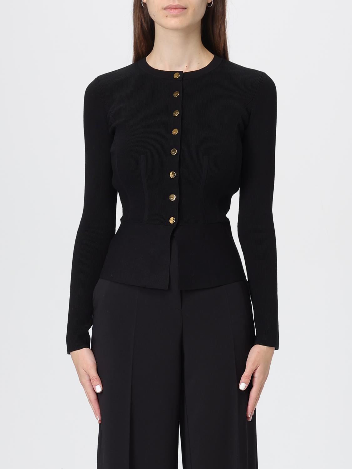 Elisabetta Franchi Sheer Detailing Cardigan In Black