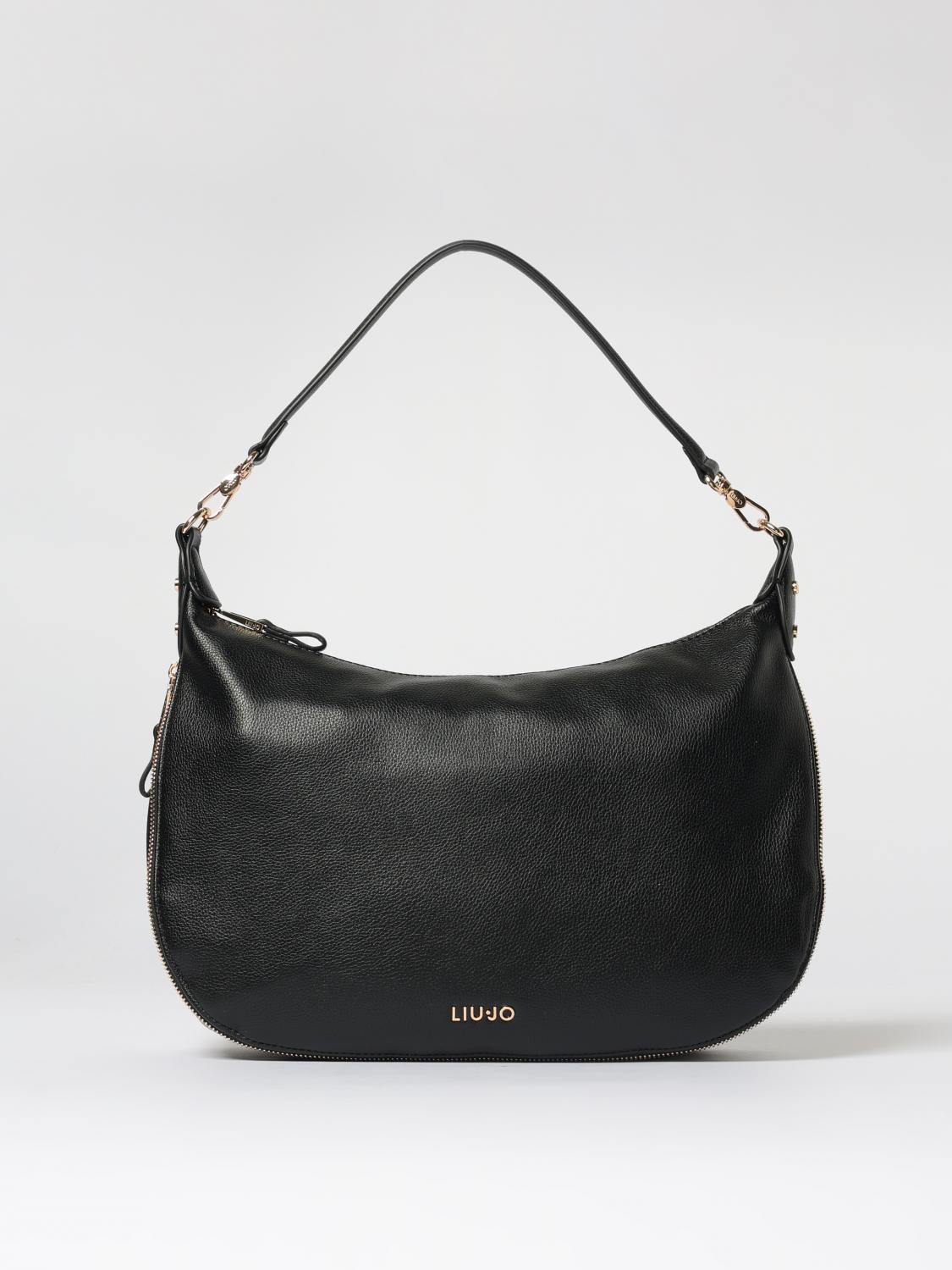 Liu •jo Curved Zip-detail Shoulder Bag In Black