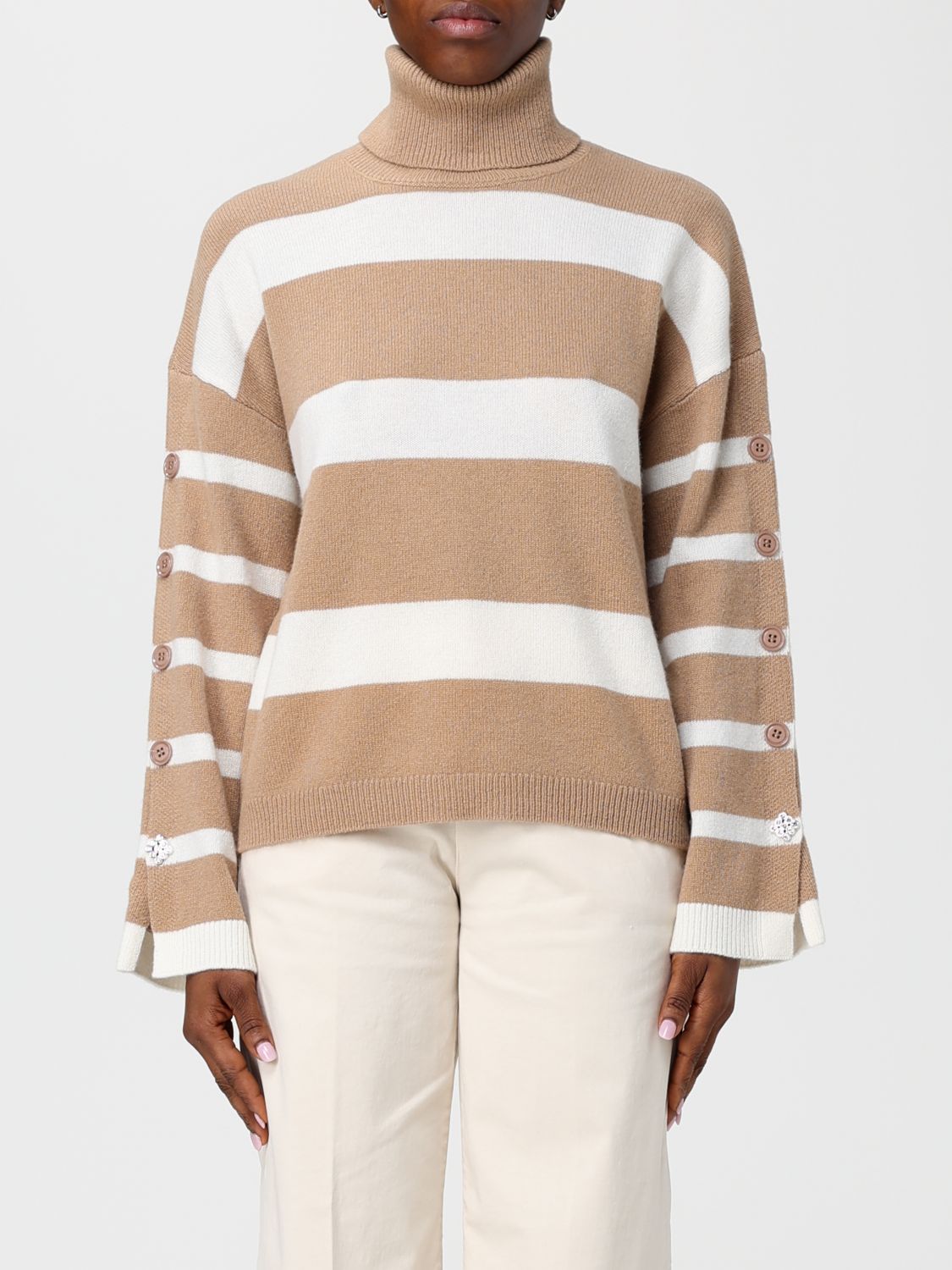 Liu •jo Sweater Liu Jo Woman Color Biscuit In Multi