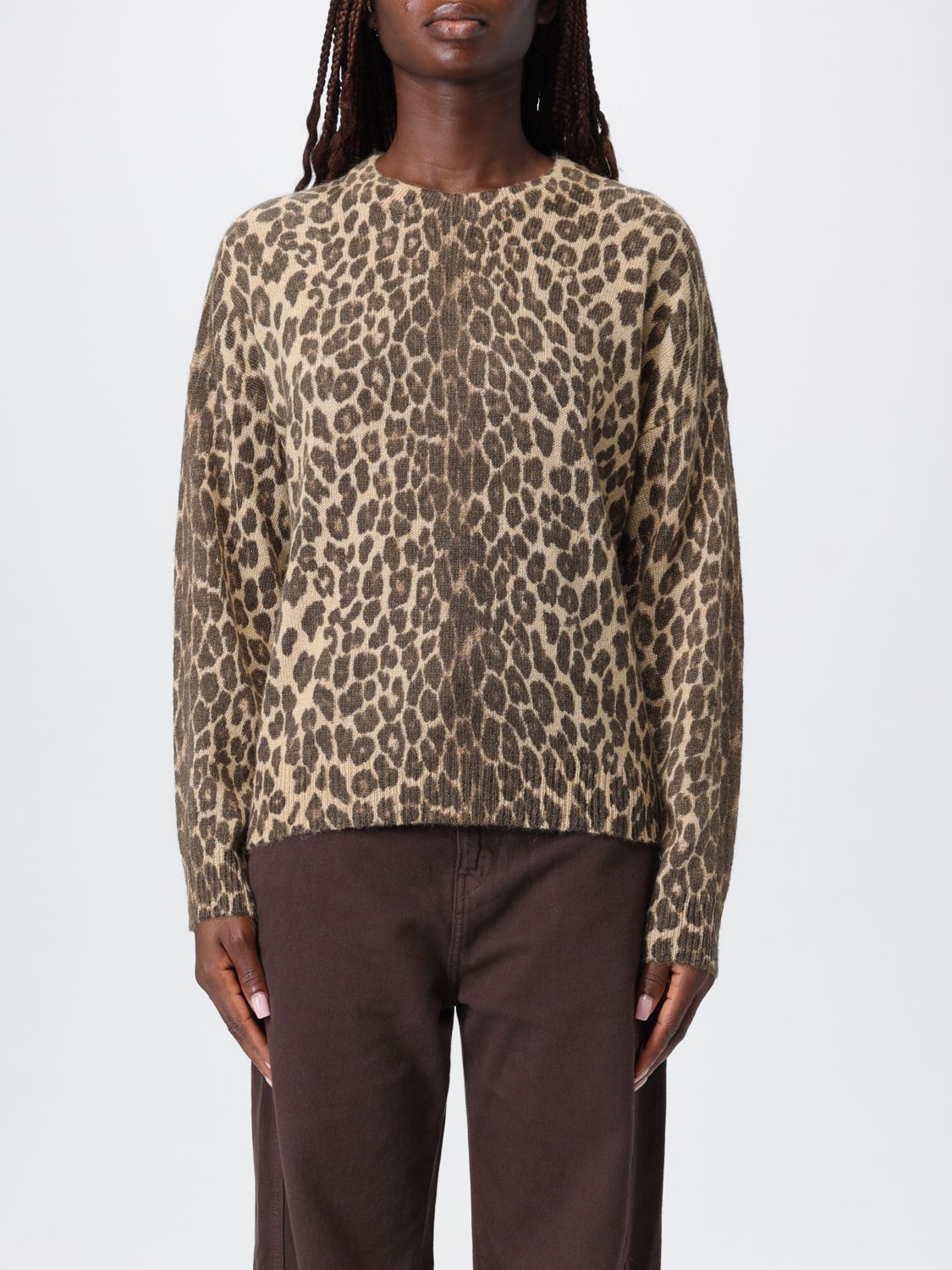 Liu •jo Sweater Liu Jo Woman Color Brown In Animal Print