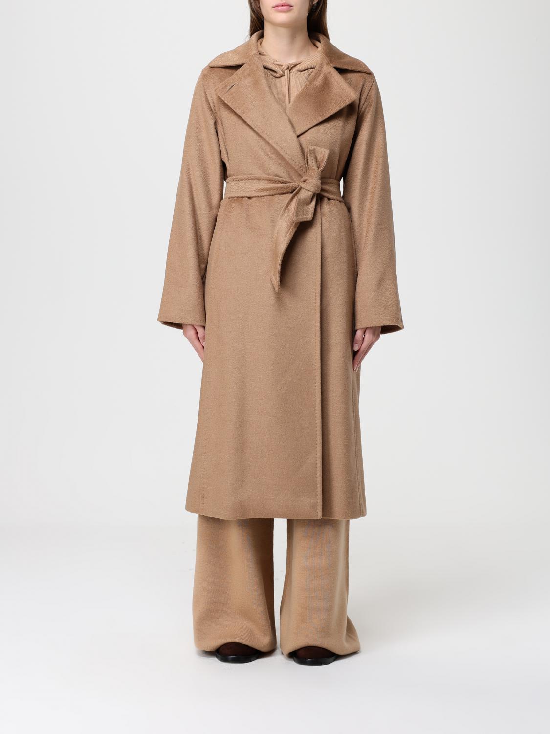 Max Mara Coat Woman Color Camel In Brown