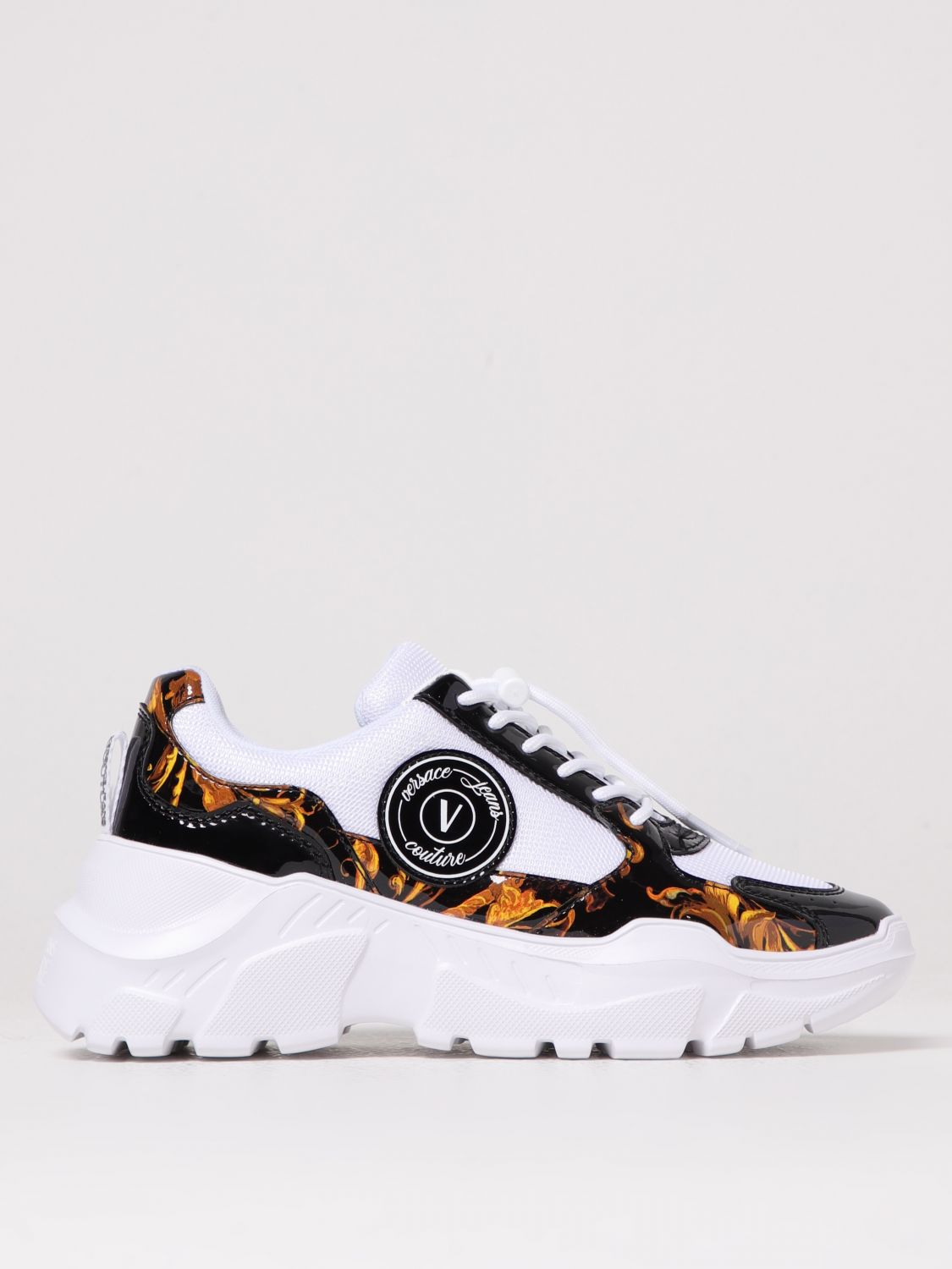 Versace Jeans Couture Barocco-print Platform Sneakers In White