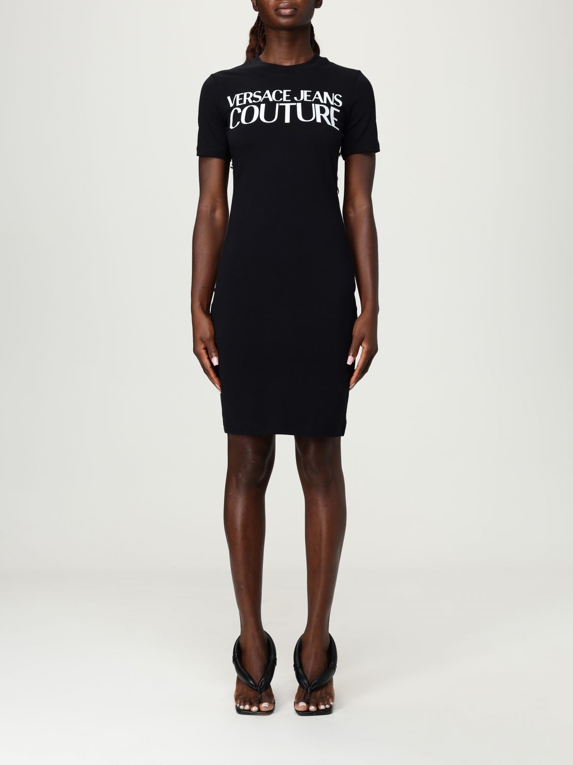 Versace Jeans Couture Dress Woman Color Black In Black