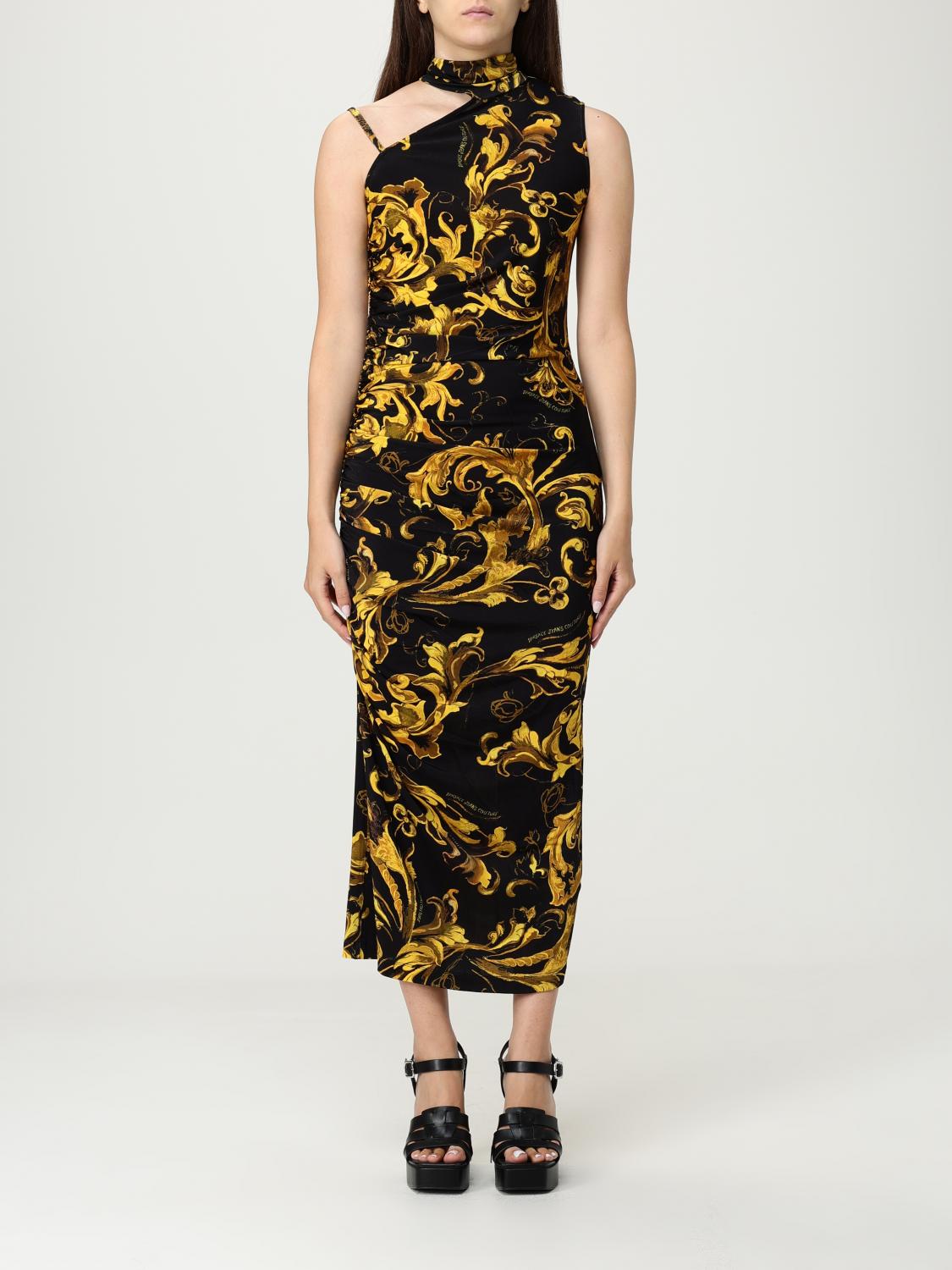 Versace Jeans Couture Barocco-print Dress In Multi
