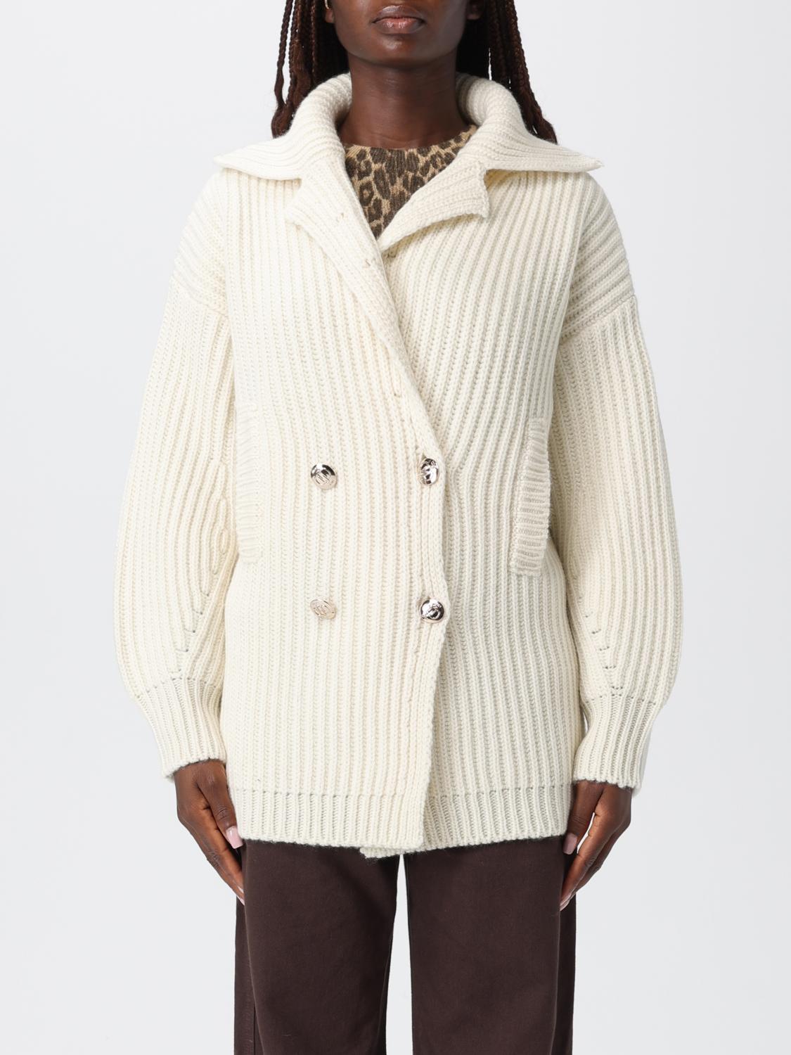 Liu •jo Wool Coat Double-breasted Shawl Collar In White