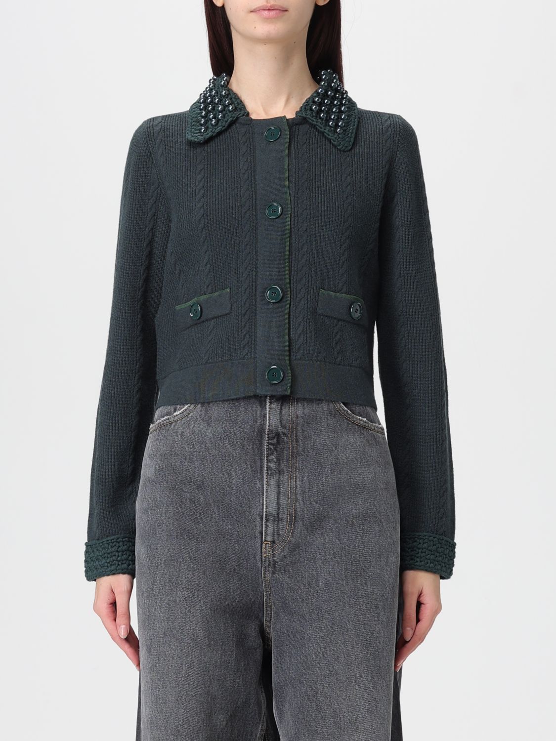 Pinko Sweater Woman Color Green In Green