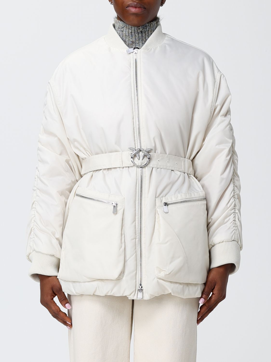 Pinko Jacket Woman Color Beige In White