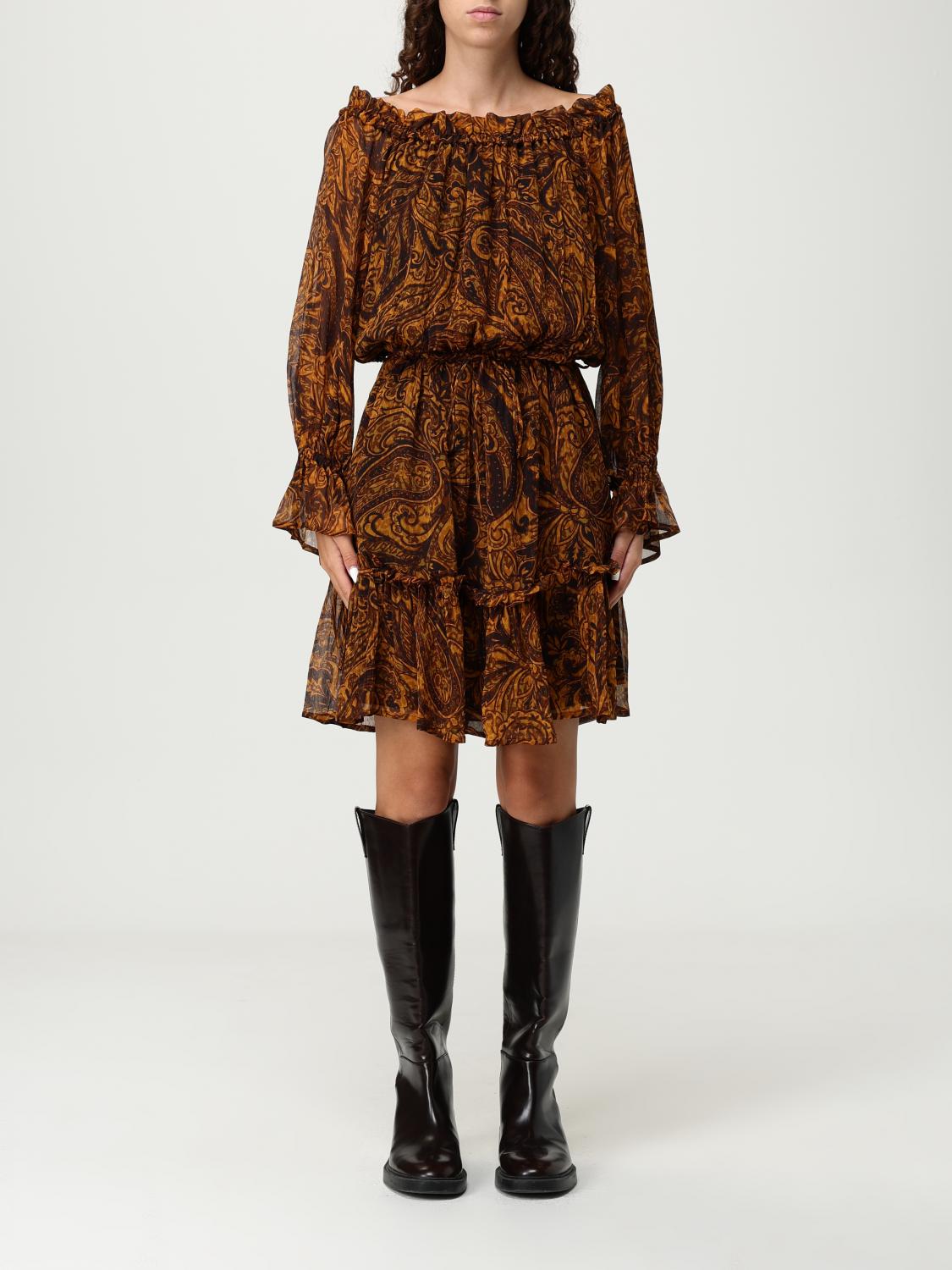 Pinko Dress  Woman Color Orange In Brown