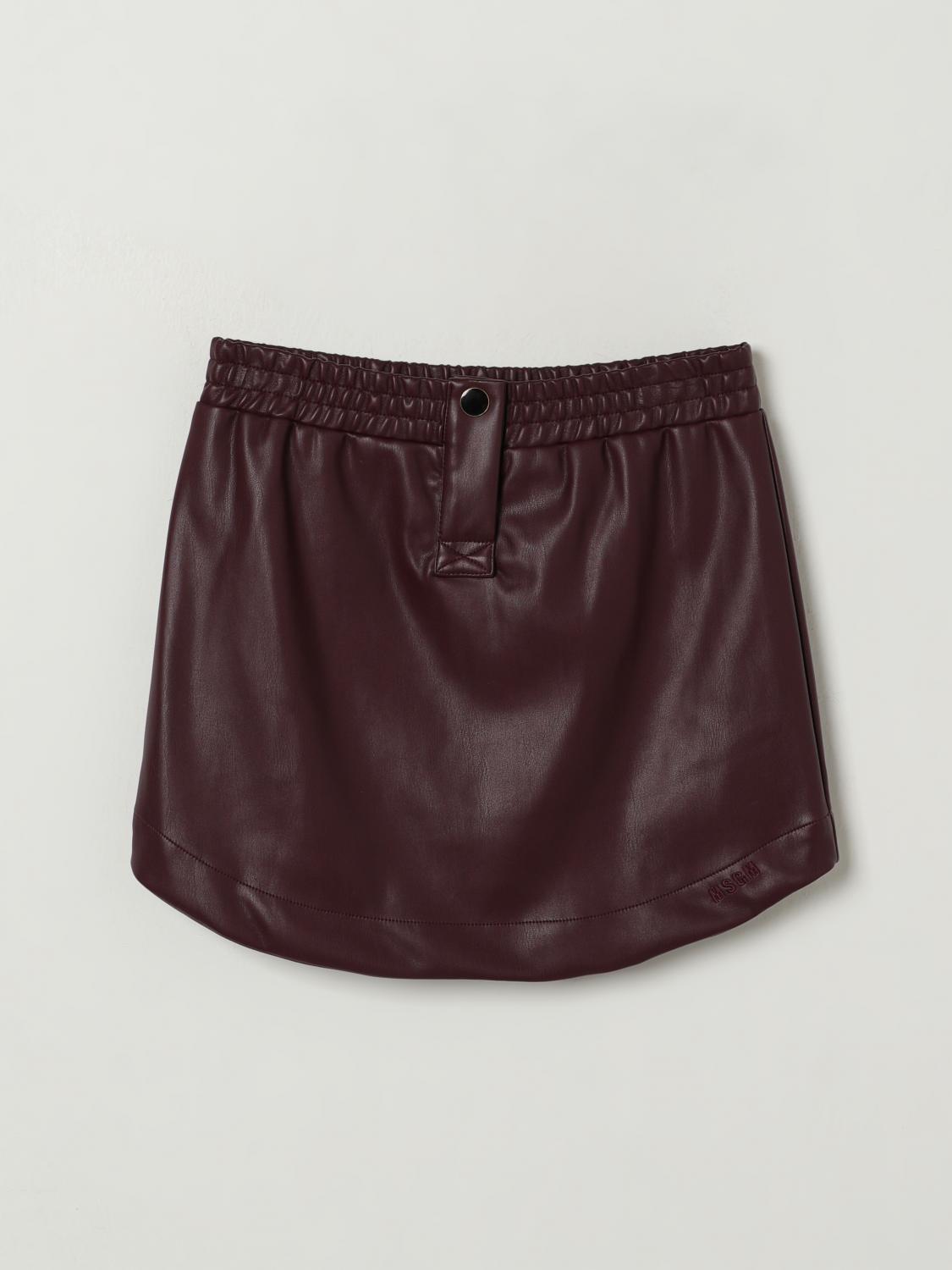 Msgm Skirt Kids Kids Color Burgundy In Brown