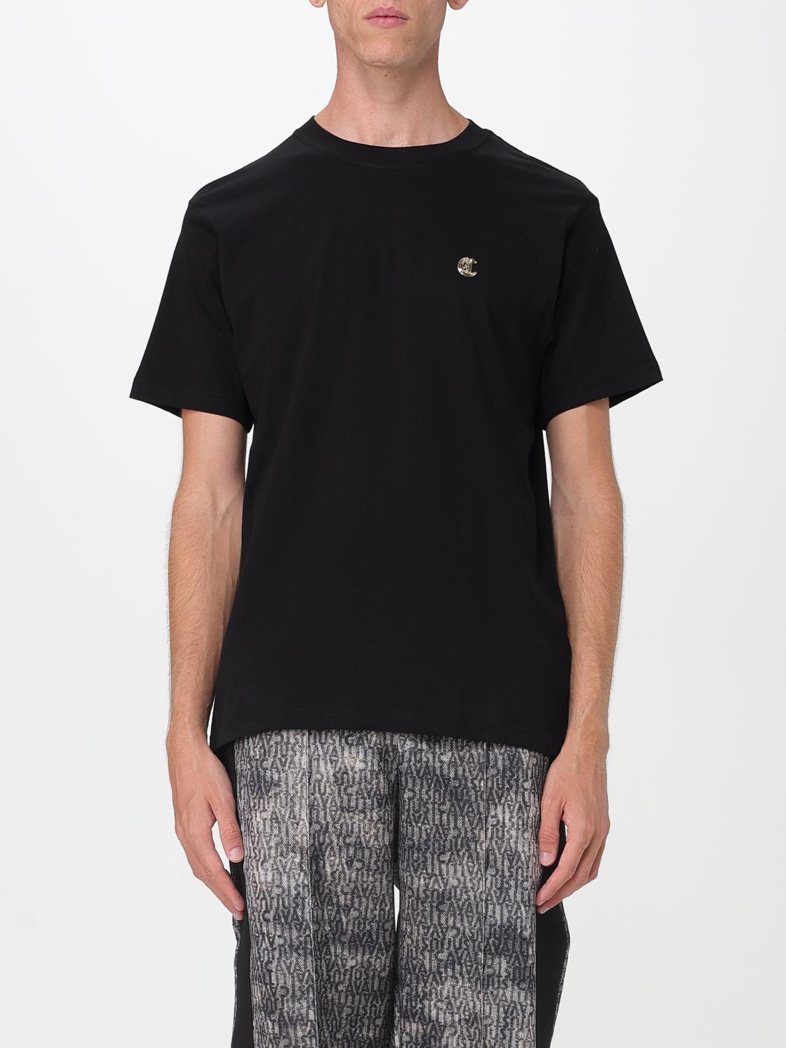 Just Cavalli Logo-embroidered T-shirt In Black