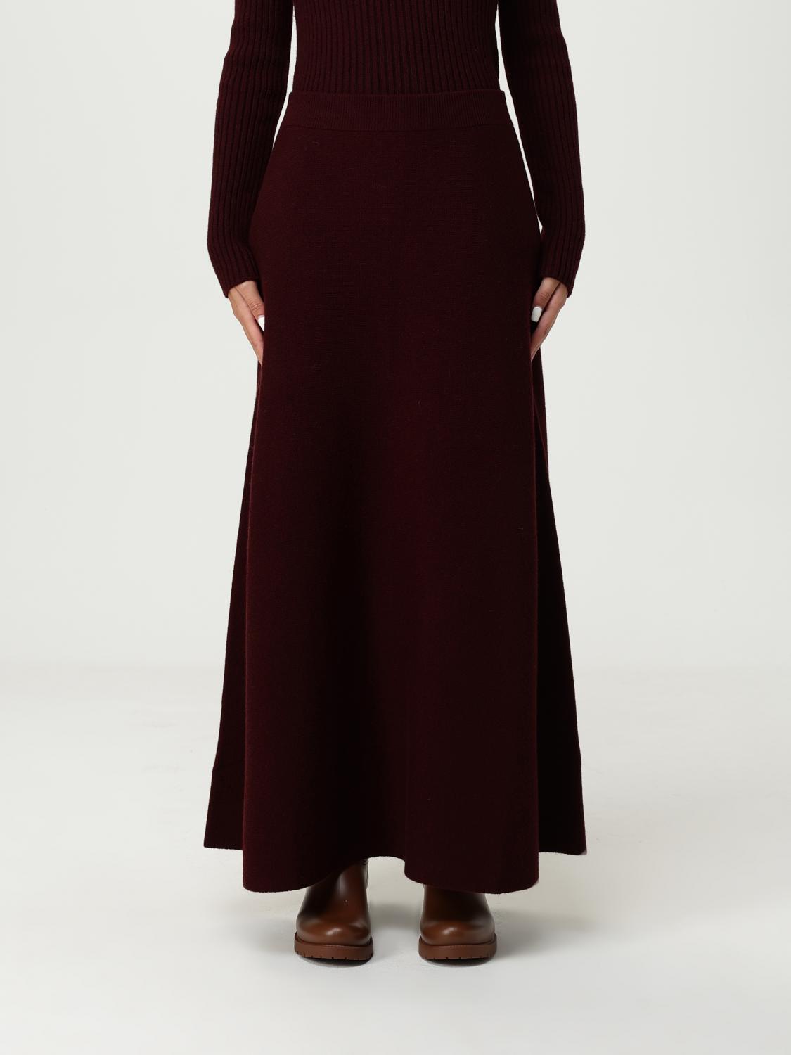Max Mara Wool-cashmere Knitted Midi Skirt In Brown