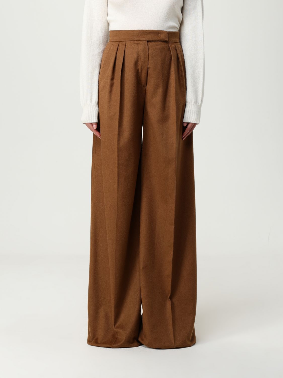 Max Mara Brown Borneo 1234 Wide Leg Trousers In Brown