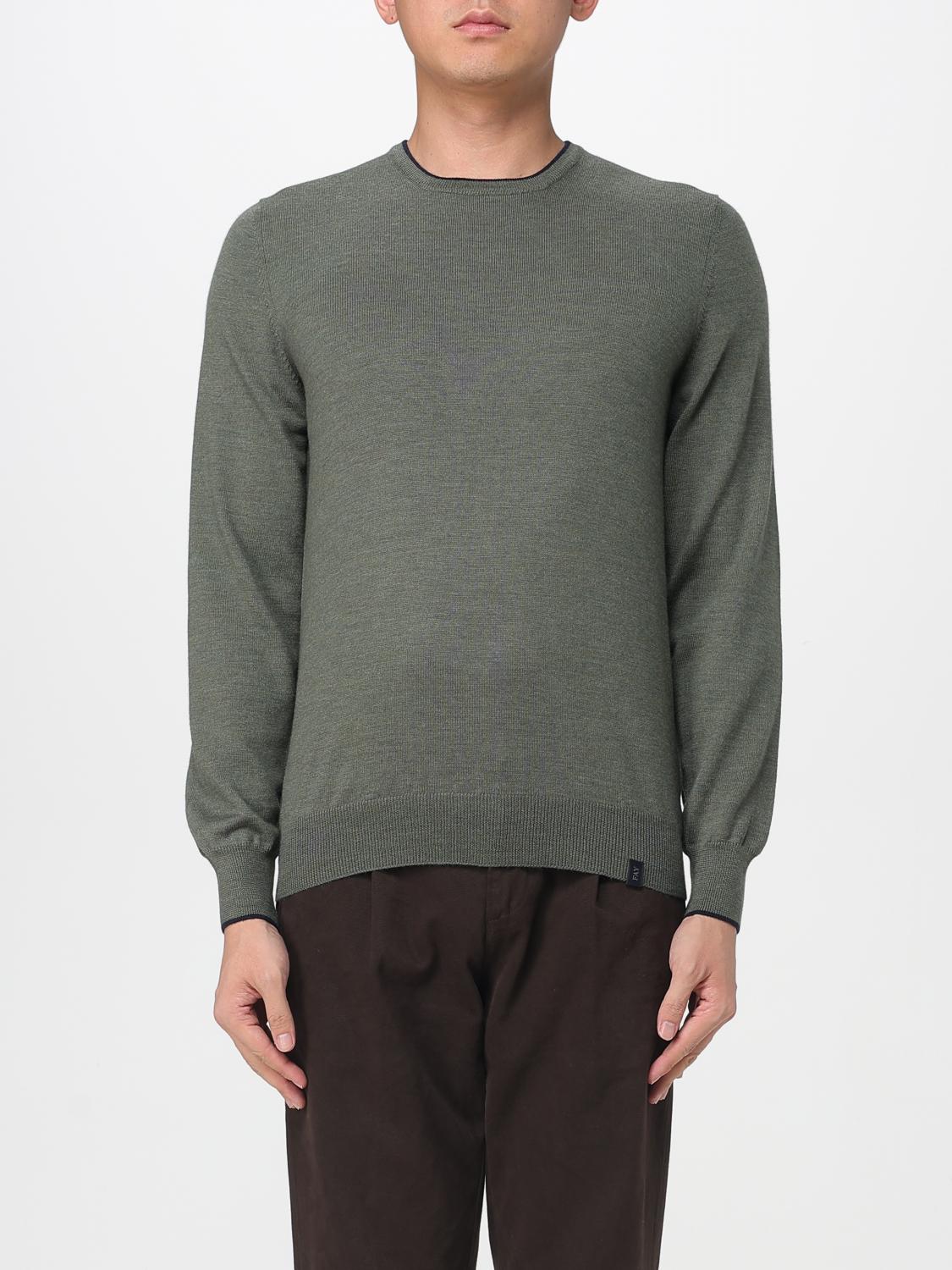 Fay Crew-neck Wool Sweater In Green