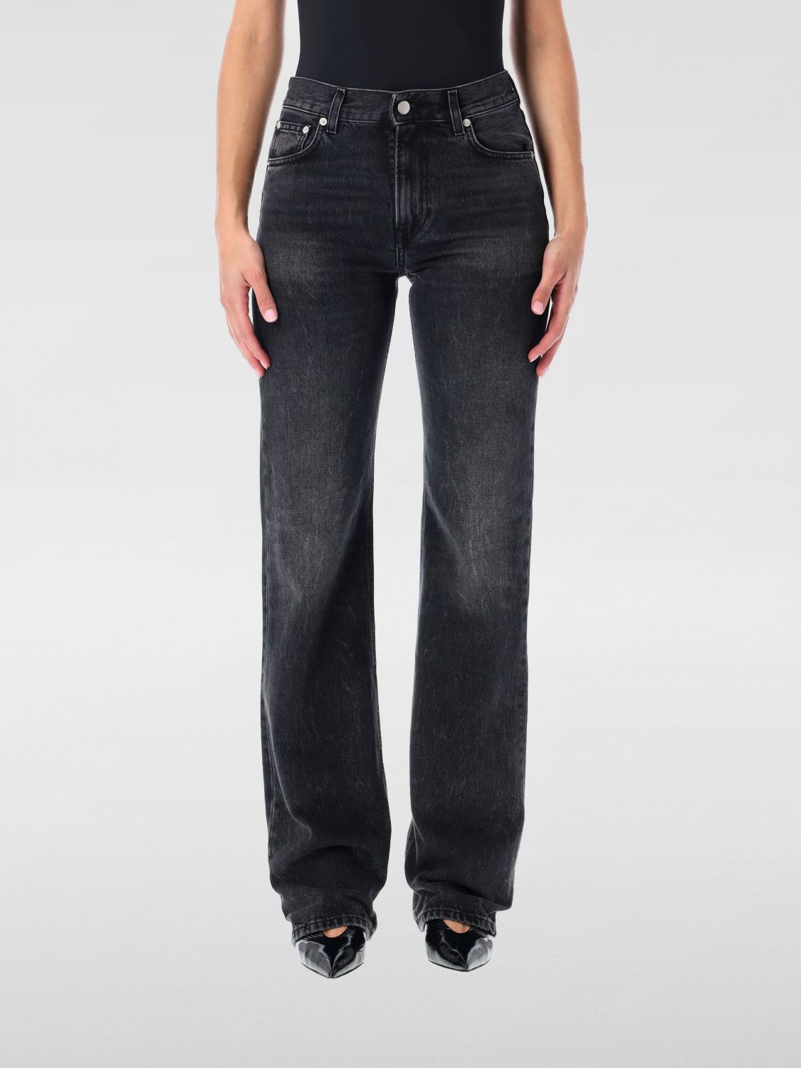 Haikure Denim Trousers With Belt Loops In Multi
