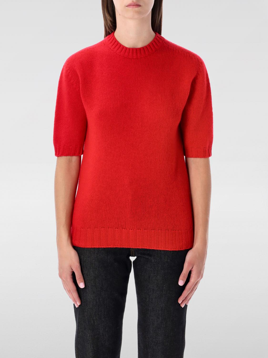 Fabiana Filippi Short-sleeved Cashmere Sweater With Ribbed Trims In Multi