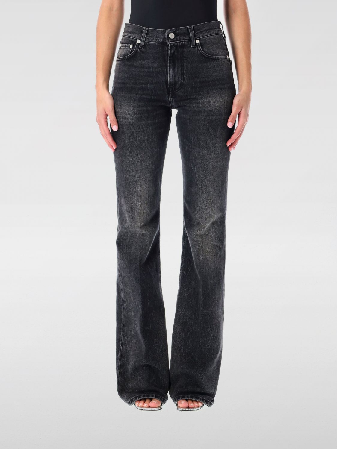 Haikure Denim Trousers With Belt Loops In Multi