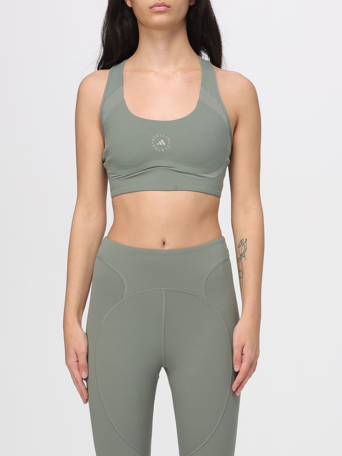 Adidas By Stella Mccartney Power Impact Sports Bra In Gray