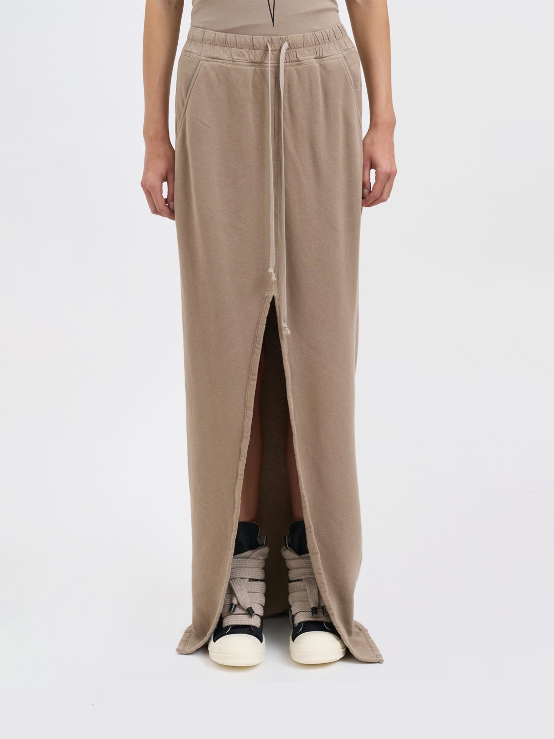 Rick Owens Drkshdw Drawstring Waist Skirt Side Pockets In Neutral