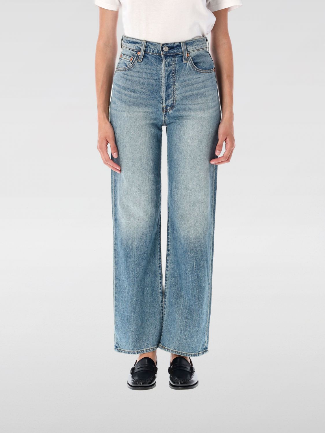 Levi's Ribcage Straight Ankle Jeans In Blue