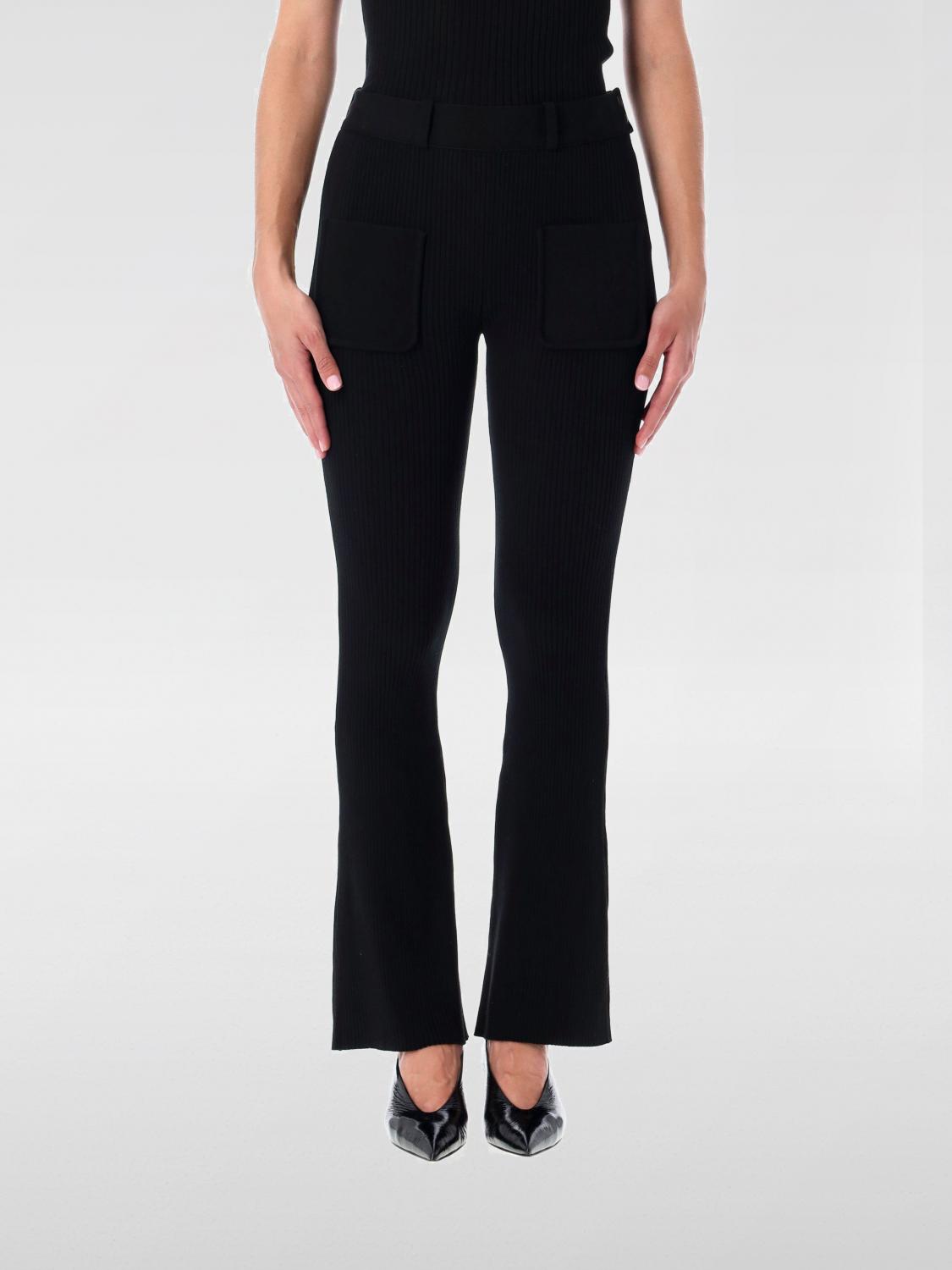 Courrèges Ribbed Flared Trousers In Black