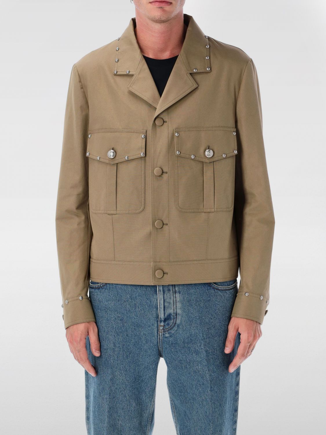 Valentino Safari Jacket With Long Sleeves And Flap Pockets In Brown