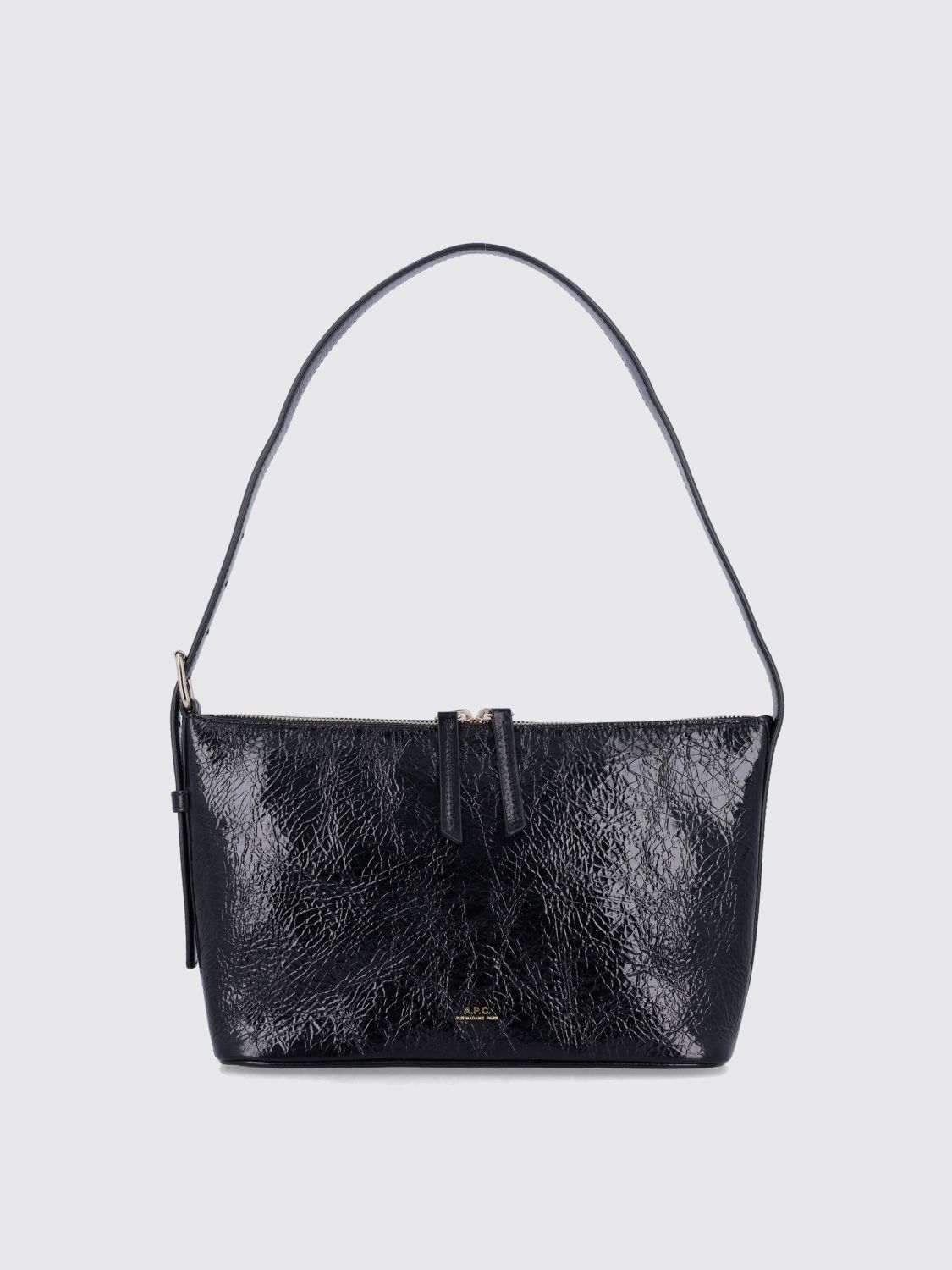 Apc Vera Textured Shoulder Bag With Adjustable Strap In Black
