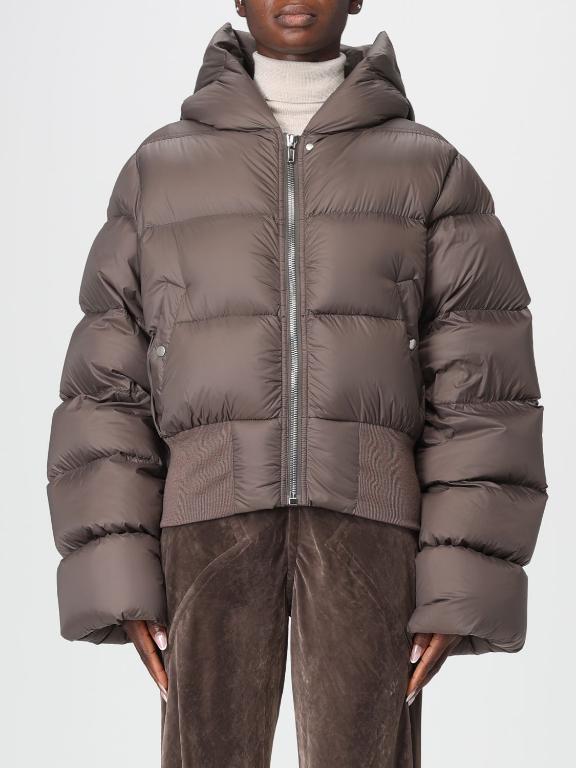 Rick Owens Jacket Woman Color Grey In Brown