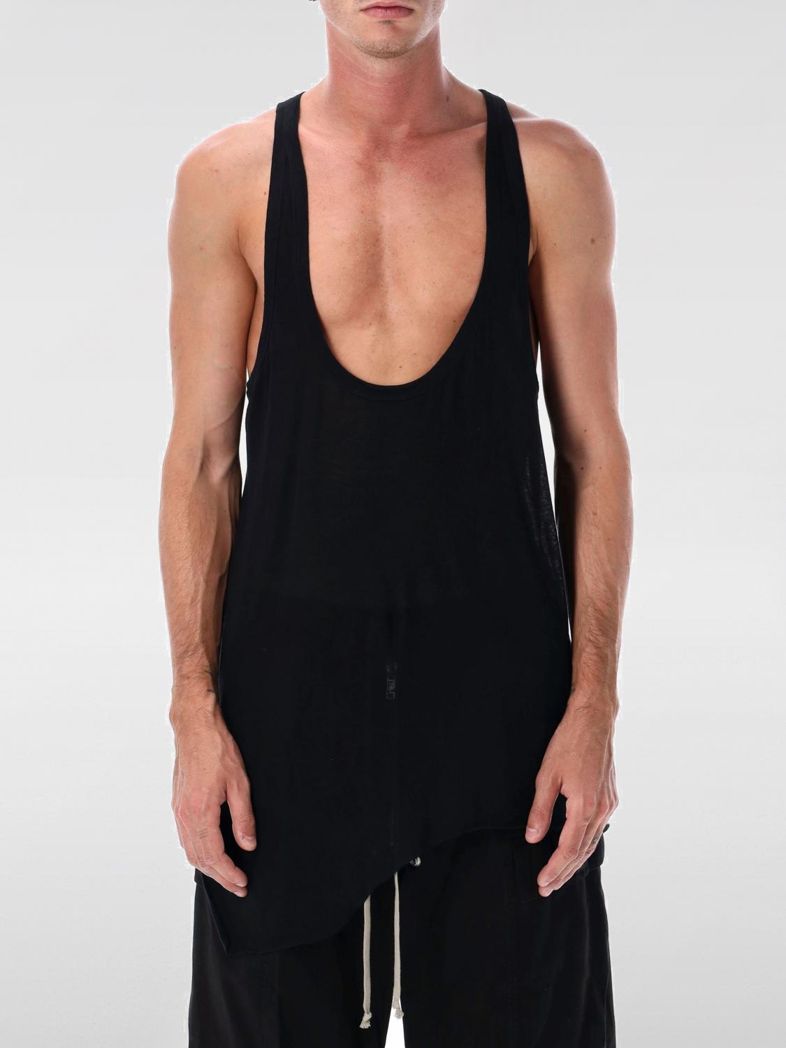 Rick Owens Pony Tank Slim In Organic Cotton Jersey In Black