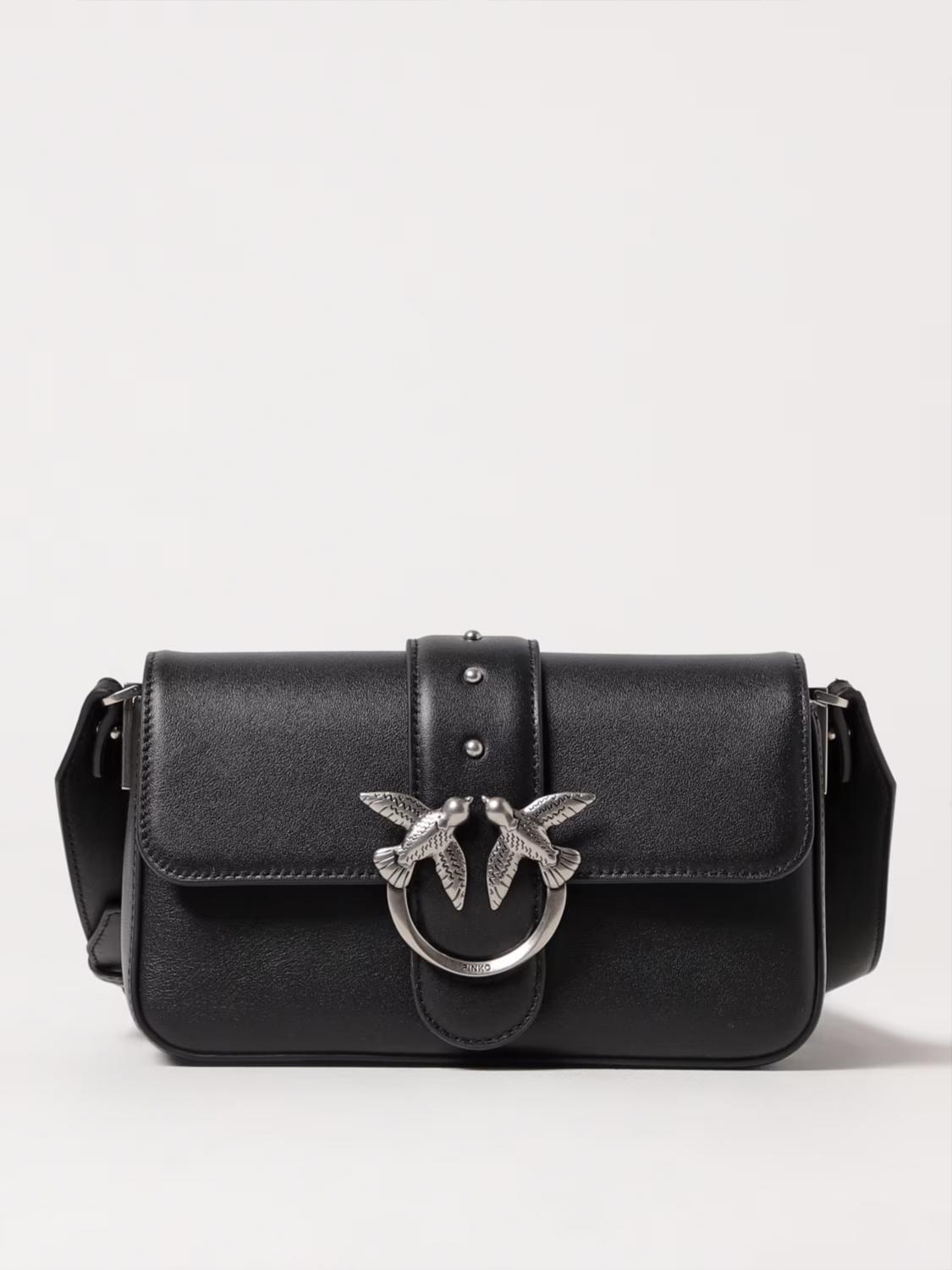 Pinko Mini Love Bag Slouchy Shoulder Bag In Biker Leather In Animal Print