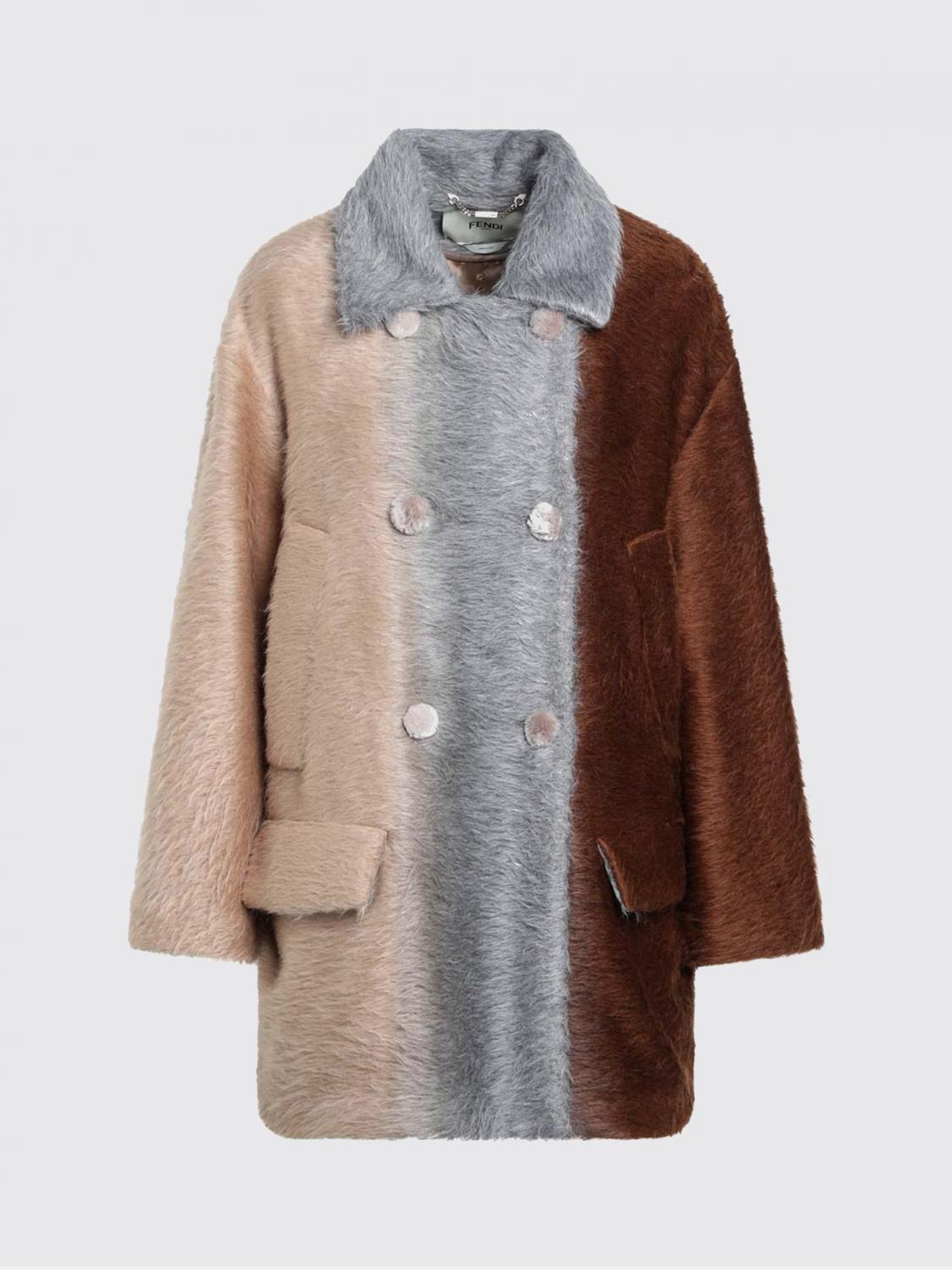 FENDI Cappotto a doppiopetto in lana di Alpaca