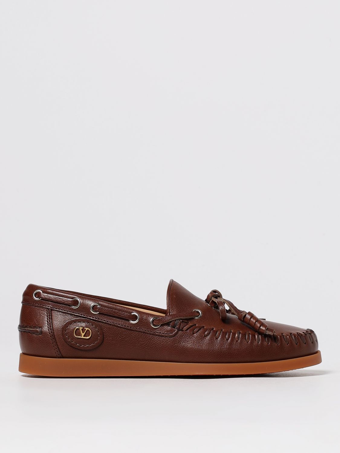 Valentino Leather Loafers Featuring Bow Detail In Brown