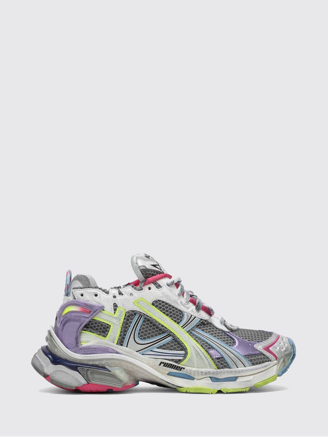 Balenciaga Runner Nylon And Mesh Sneakers In Gray