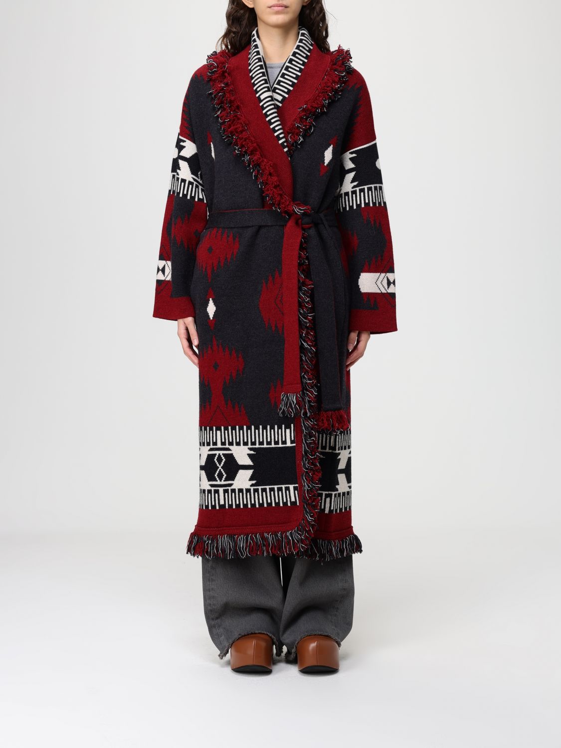 Alanui 'icon' Long Coat In Red