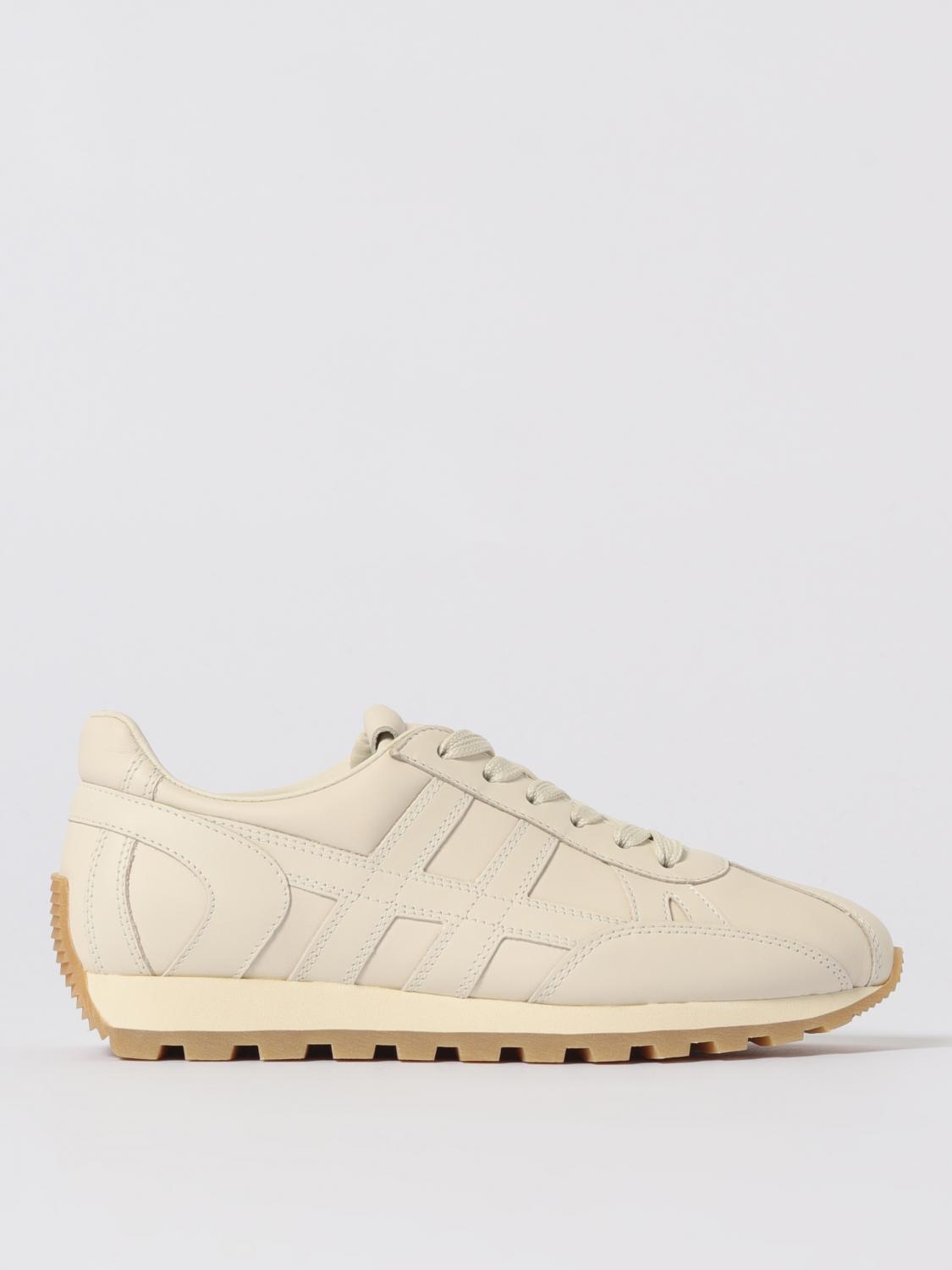 Hogan H693 Yogurt-colored Smooth Leather Sneakers In Multi