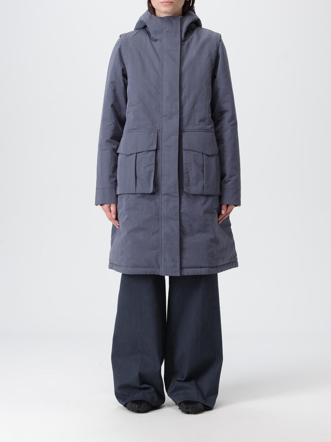 K-way Long Hooded Parka In Blue