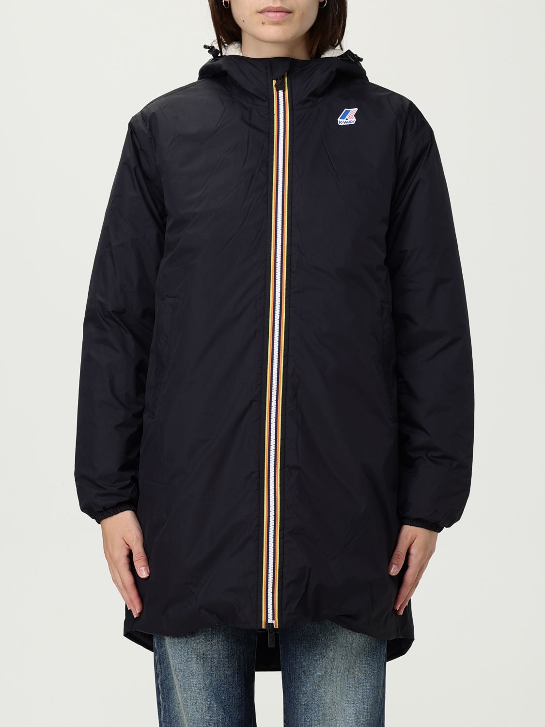 K-way Coat Woman Color Black In Black