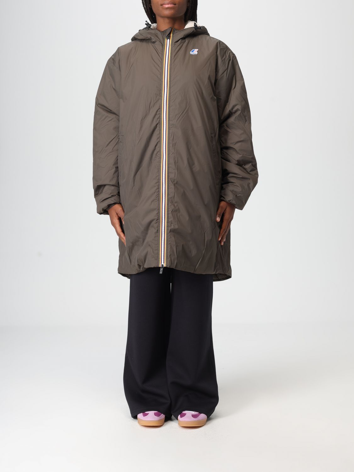 K-way Jacket Woman Color Black 1 In Brown