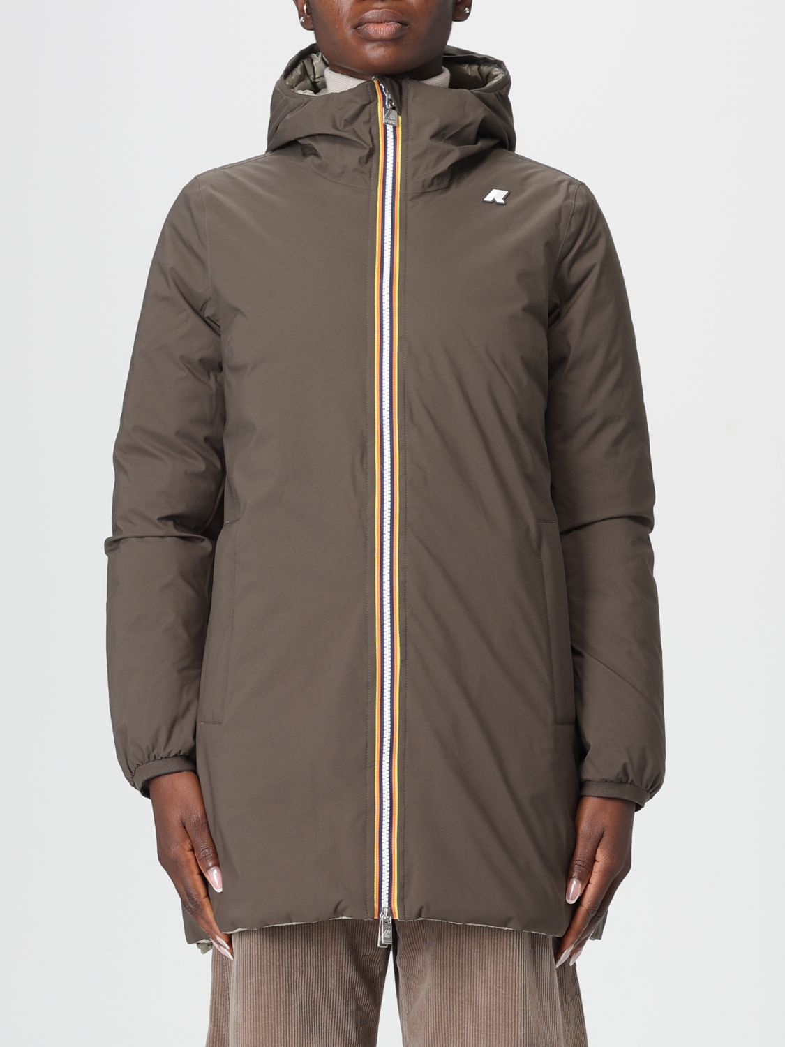 K-way Jacket Woman Color Green In Brown