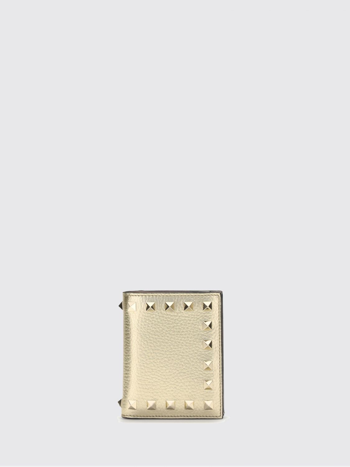 Valentino Gold Calf Leather Bos Taurus Wallet In Gold