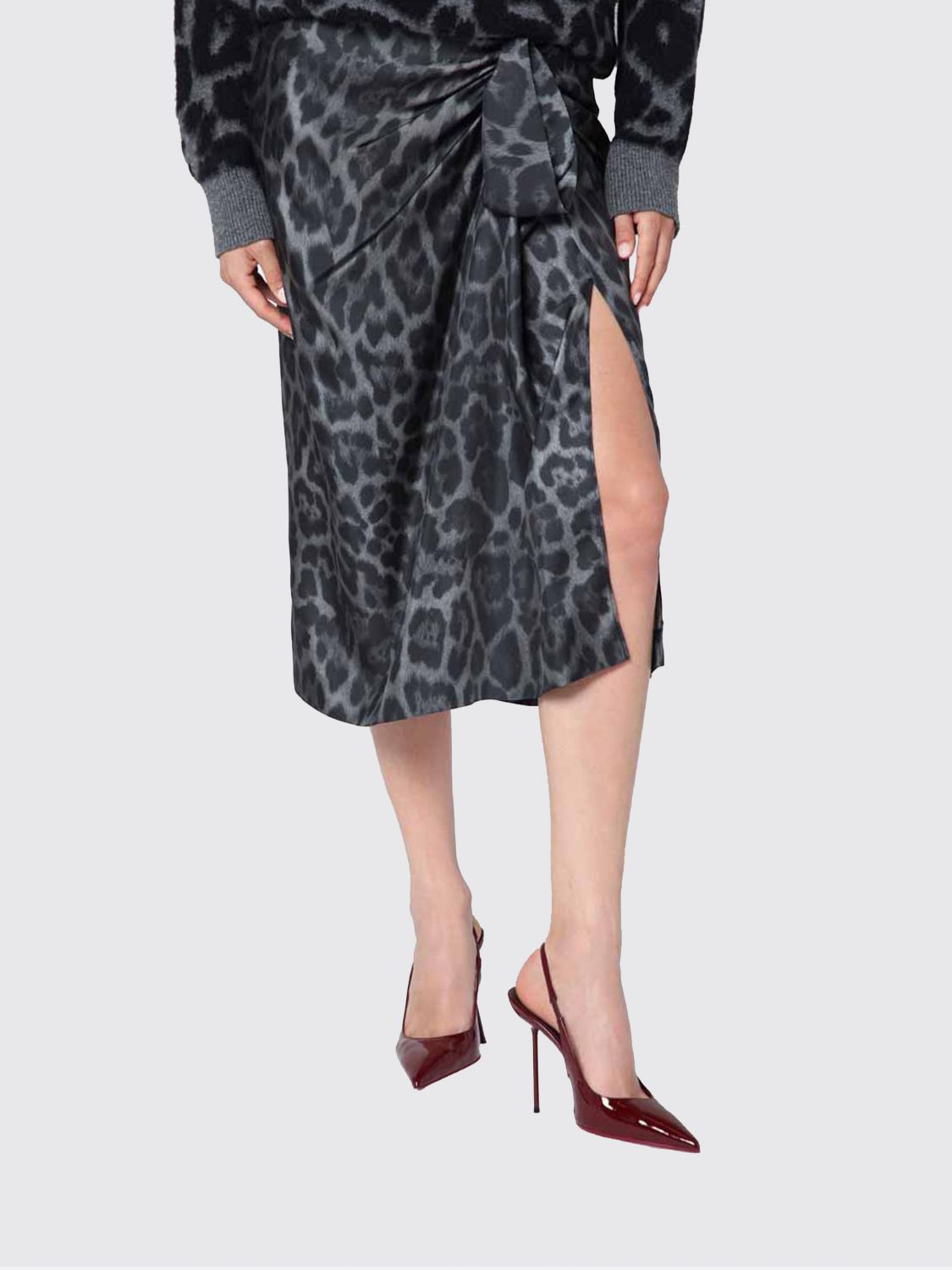 Stella Mccartney Silk Draped Midi Skirt In Multi