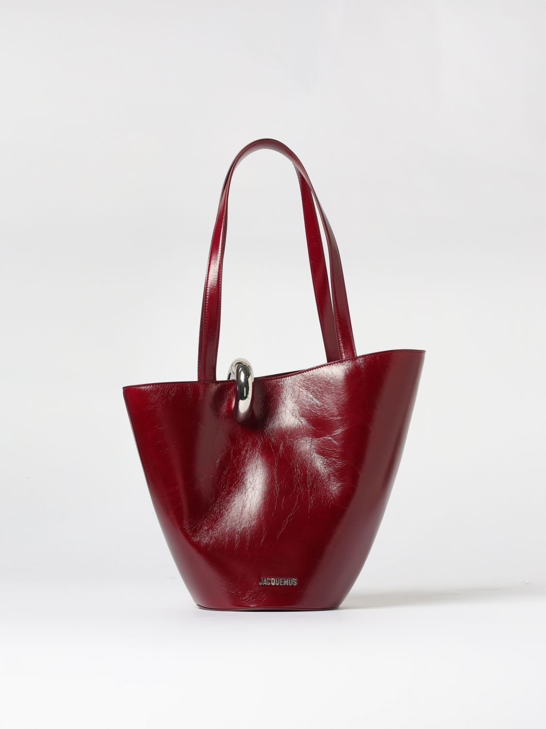 Jacquemus Le Bambola Moyen Embellished Crinkled-leather Bag In Purple