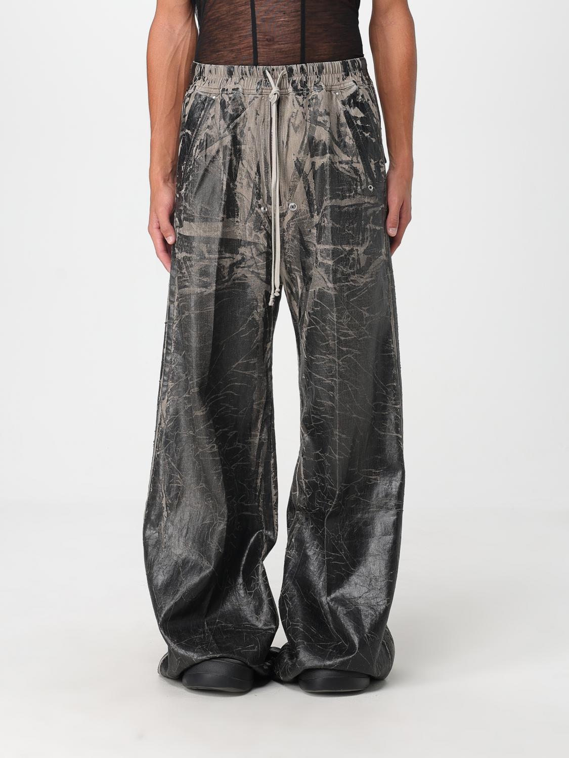 Rick Owens Drkshdw Wide-leg Trousers With Drawstring And Pockets In Gray
