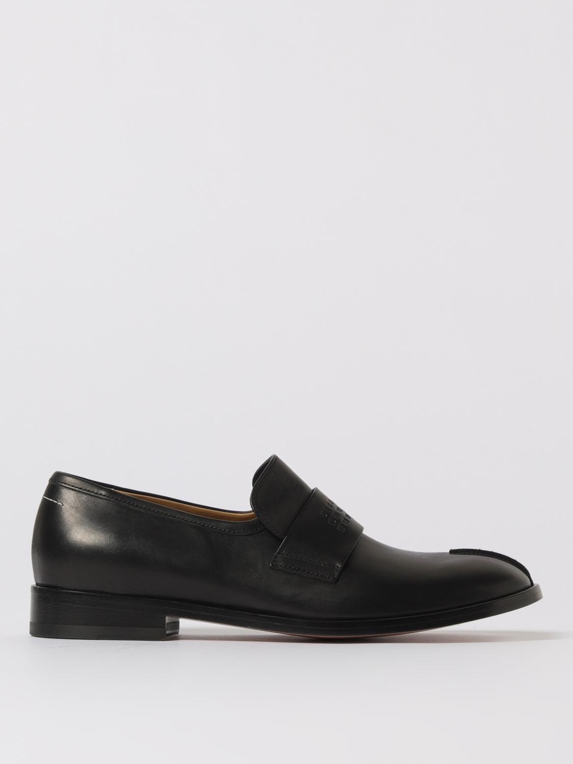 Mm6 Maison Margiela Numeric Signature Leather Loafers In Black