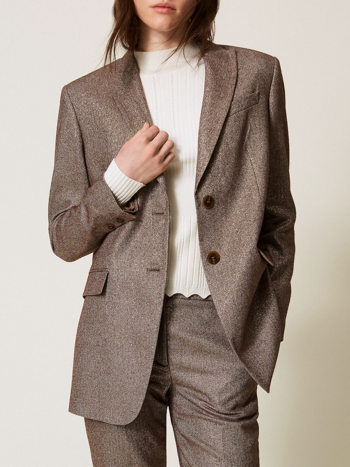 Twinset Jacket  Woman Color Brown In Brown