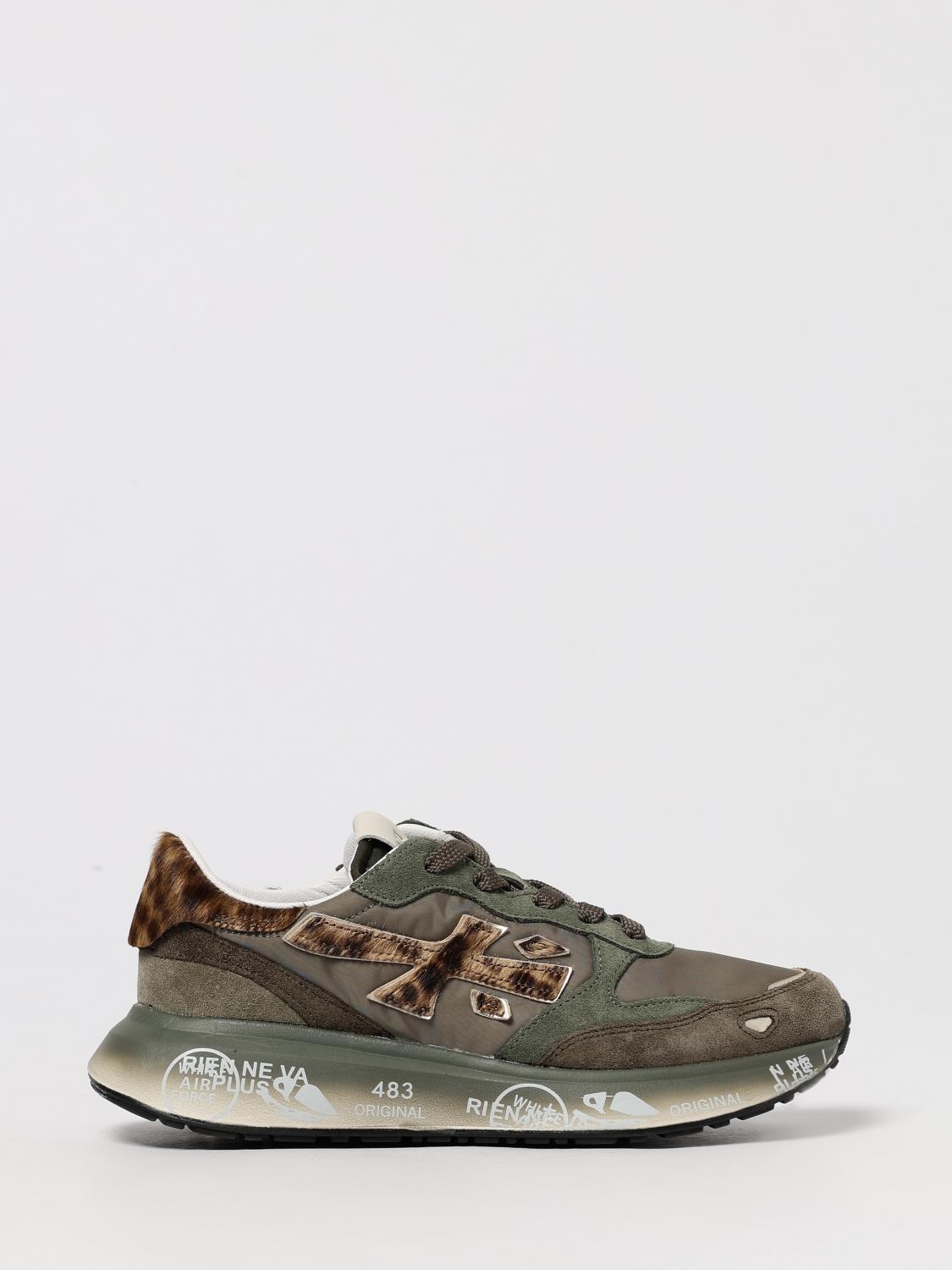 Premiata Lauryn Sneakers Suede And Fabric Design In Green