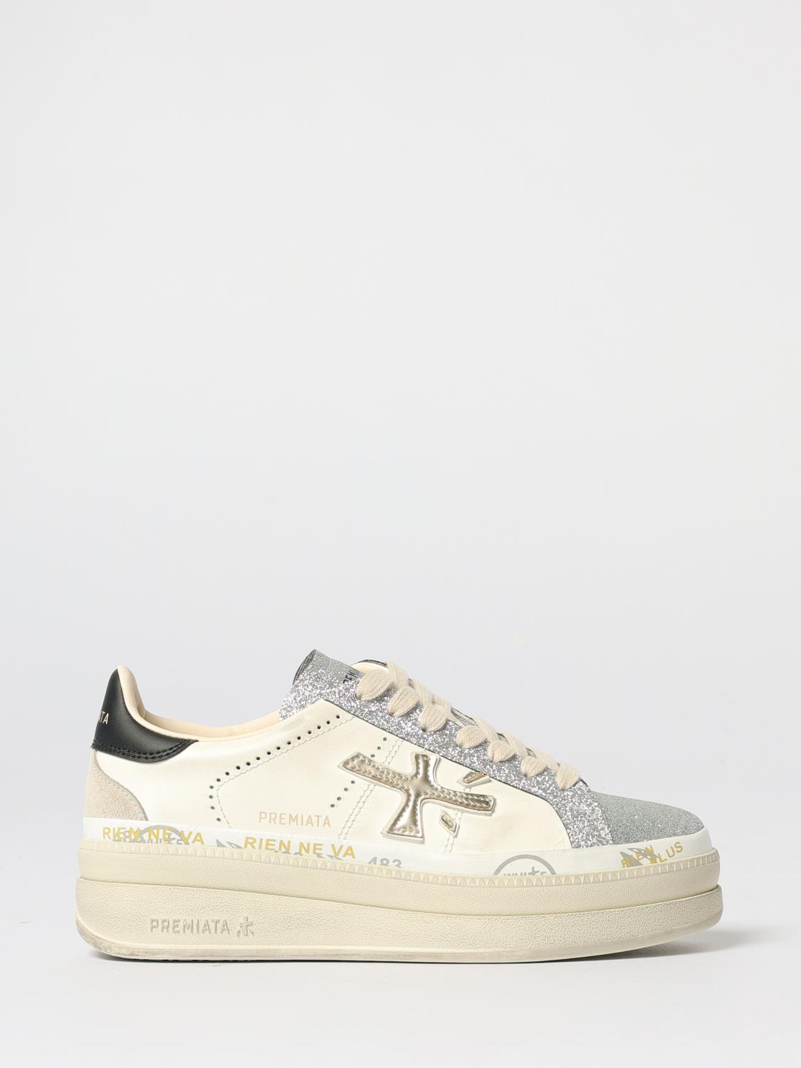 Premiata Sneakers Woman Color Beige In Multi