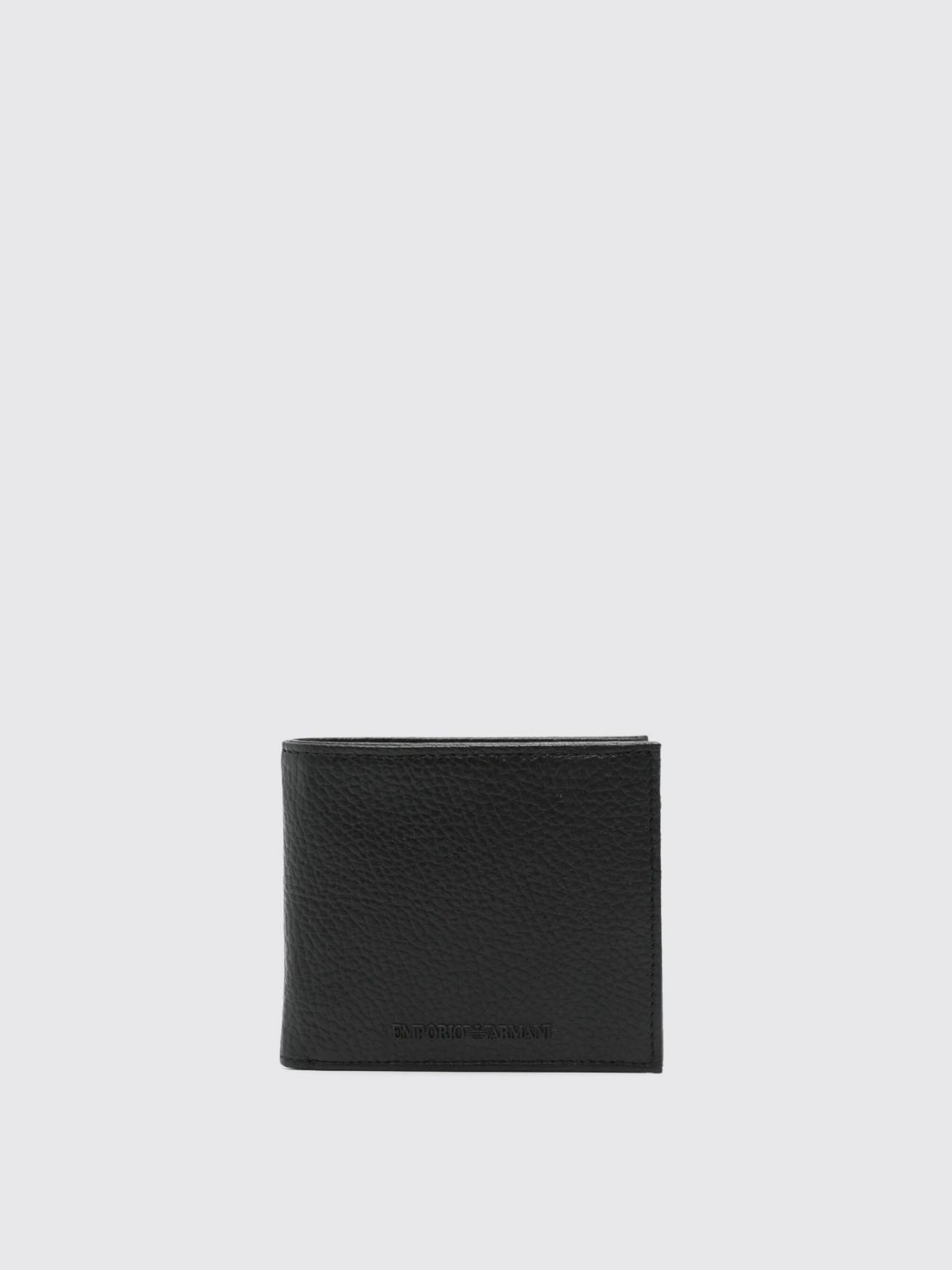 Emporio Armani Black Leather Wallet In Black
